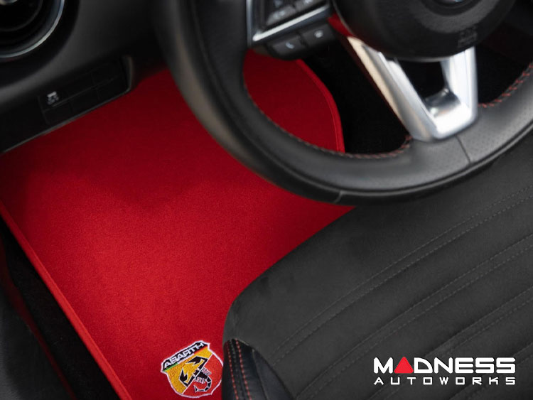 FIAT 124 Floor Mats - Red Carpet w/ ABARTH Crest